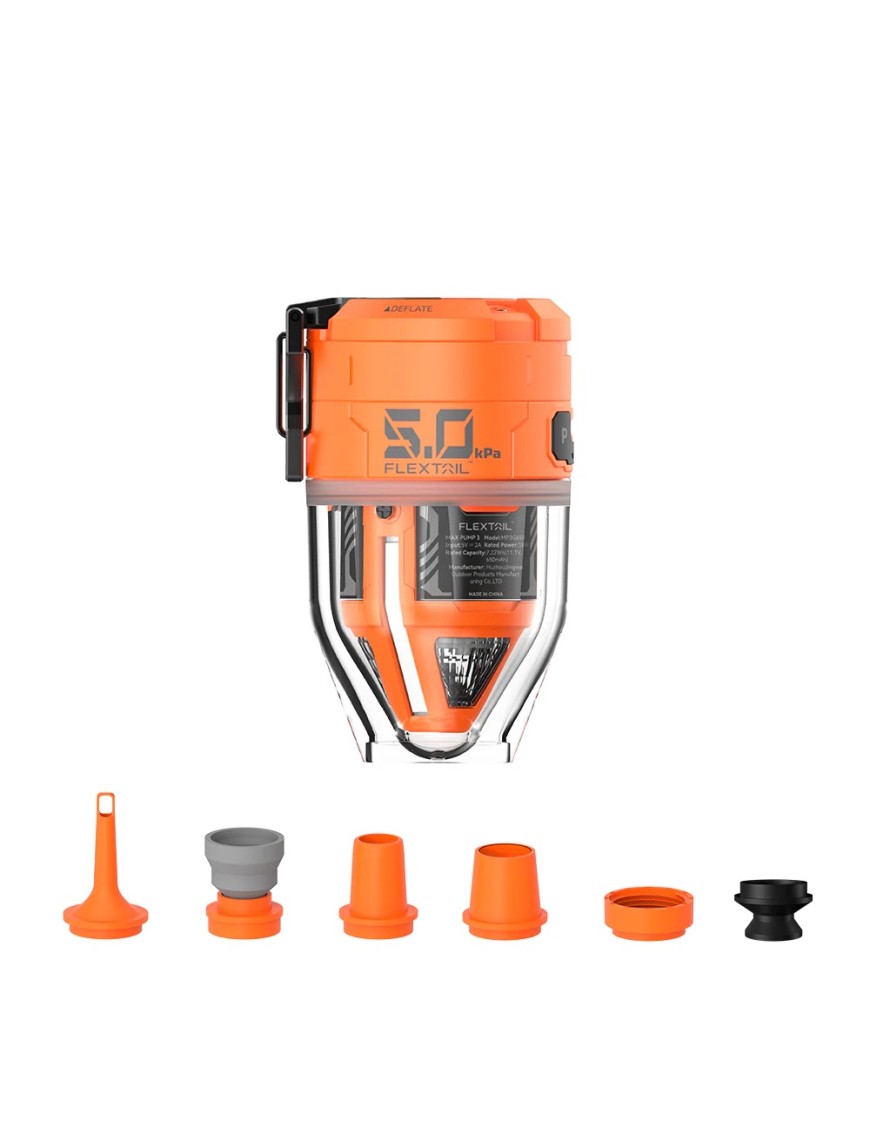 Flextail MAX PUMP 3 – Rechargeable Air Pump 5 kPa, 500 L/min, Orange