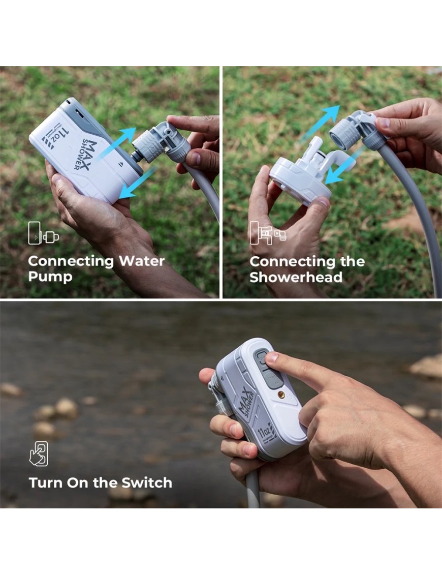 Flextail MAX SHOWER – portable camping shower 3.0 L/min