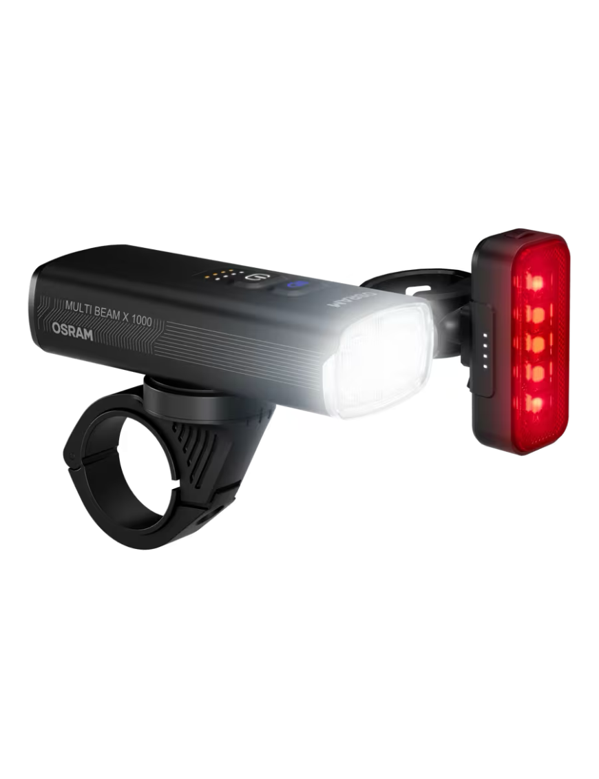 OSRAM LEDsBIKE MULTI BEAM X 1000 SET – LED Bike Light Set, 1,000 lm, High Beam