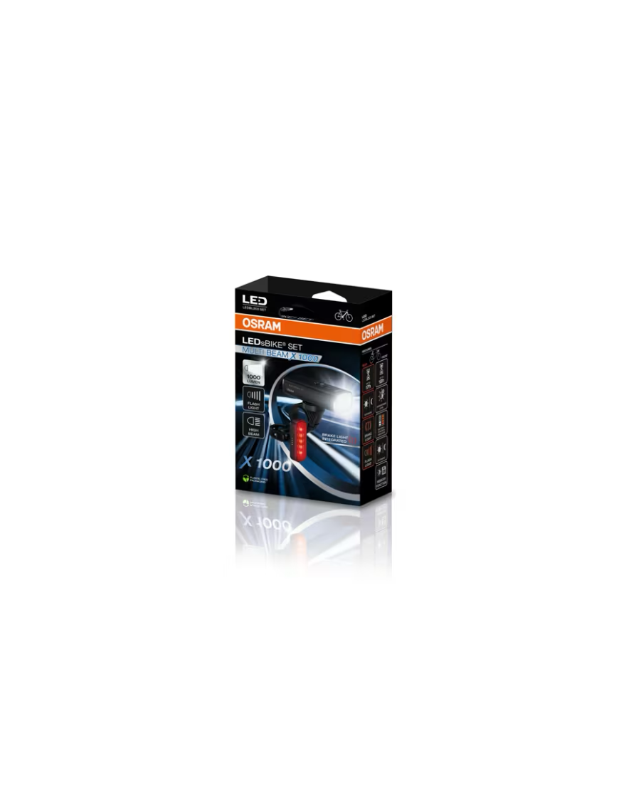 OSRAM LEDsBIKE MULTI BEAM X 1000 SET – LED Bike Light Set, 1,000 lm, High Beam