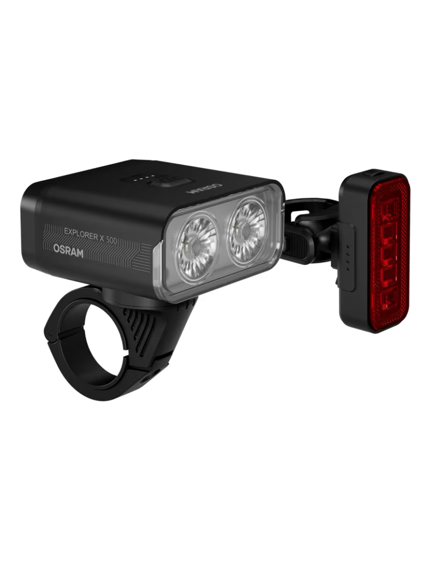 OSRAM LEDsBIKE EXPLORER X 500 SET – LED bicycle light set, 500 lm, USB-C, IP54
