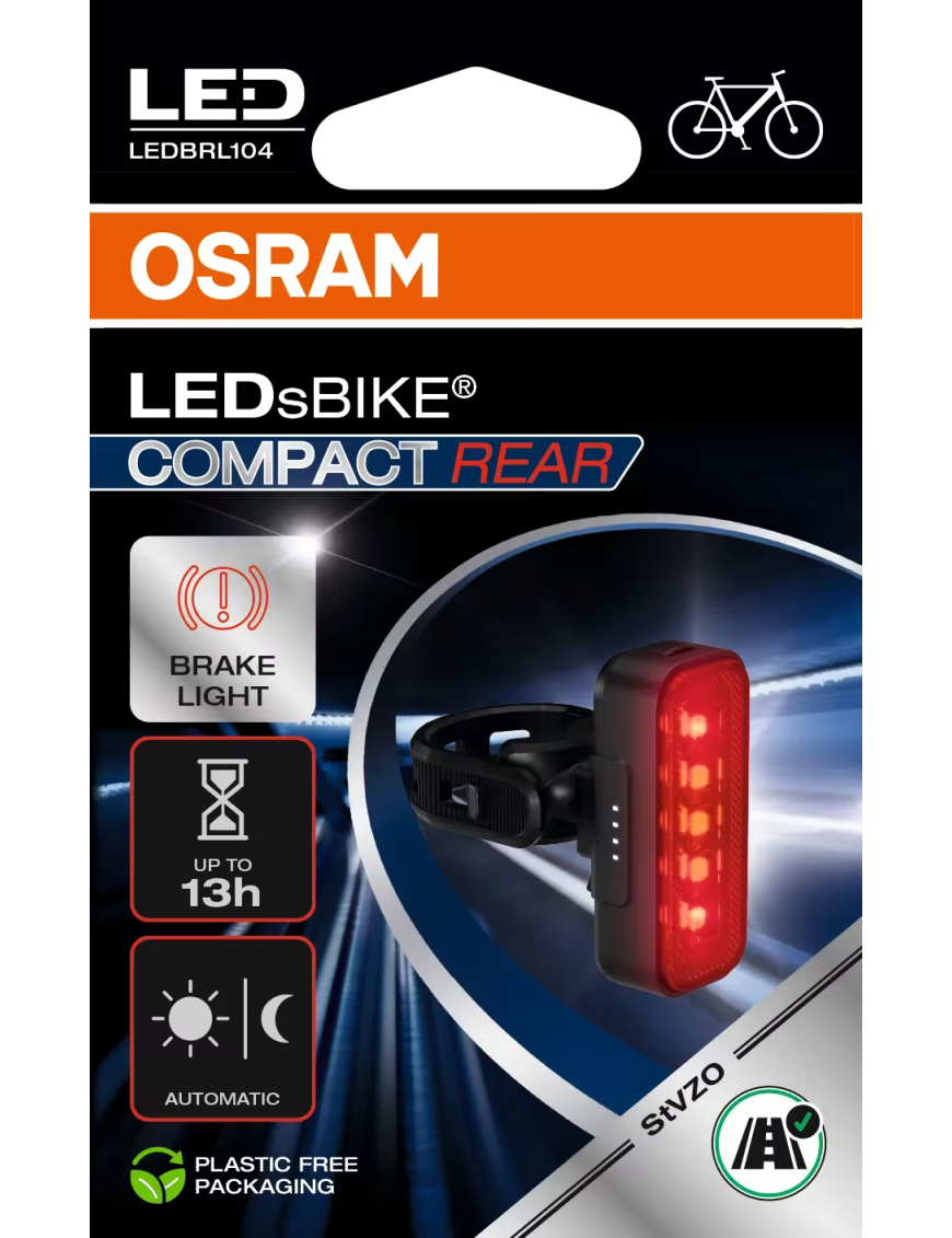 OSRAM LEDsBIKE COMPACT REAR – LED rear bike light with brake function