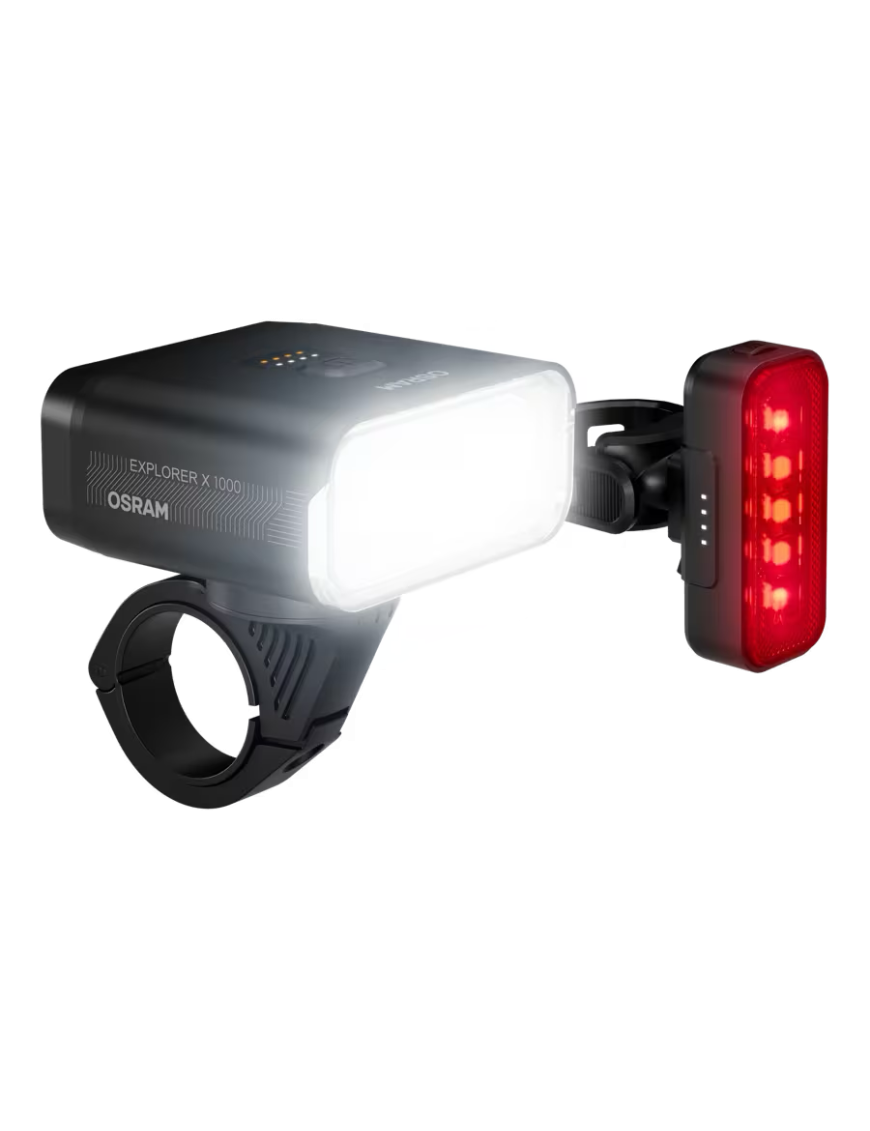 OSRAM LEDsBIKE EXPLORER X 1000 SET – 1,000 lm LED bike light set, USB-C