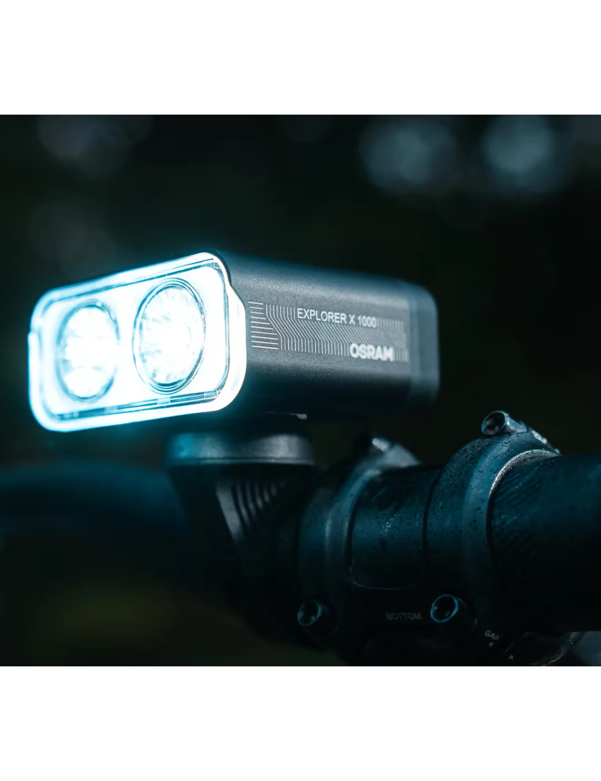 OSRAM LEDsBIKE EXPLORER X 1000 SET – 1,000 lm LED bike light set, USB-C