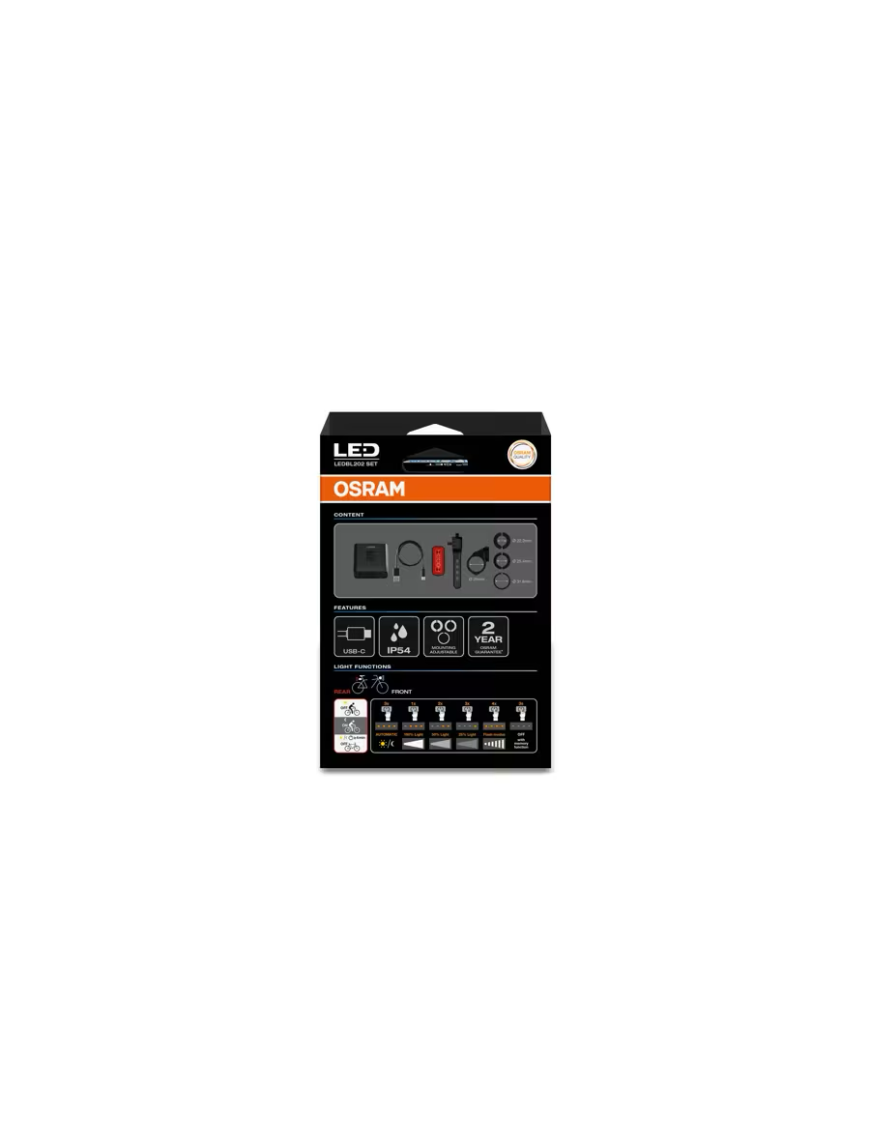 OSRAM LEDsBIKE EXPLORER X 1000 SET – 1,000 lm LED bike light set, USB-C