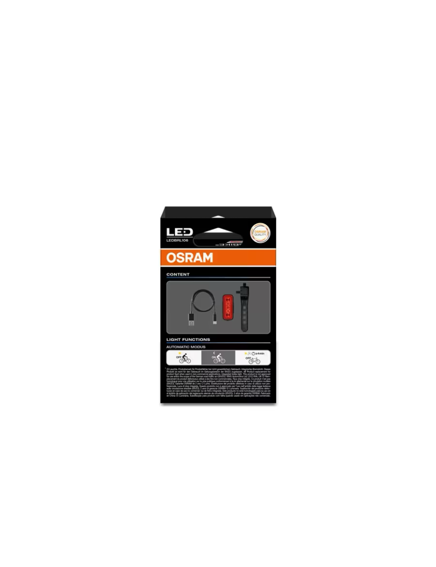 OSRAM LEDsBIKE X REAR – rear LED bike light with brake sensor, USB-C, IP54