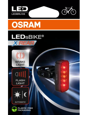 OSRAM LEDsBIKE X REAR – rear LED bike light with brake sensor, USB-C, IP54