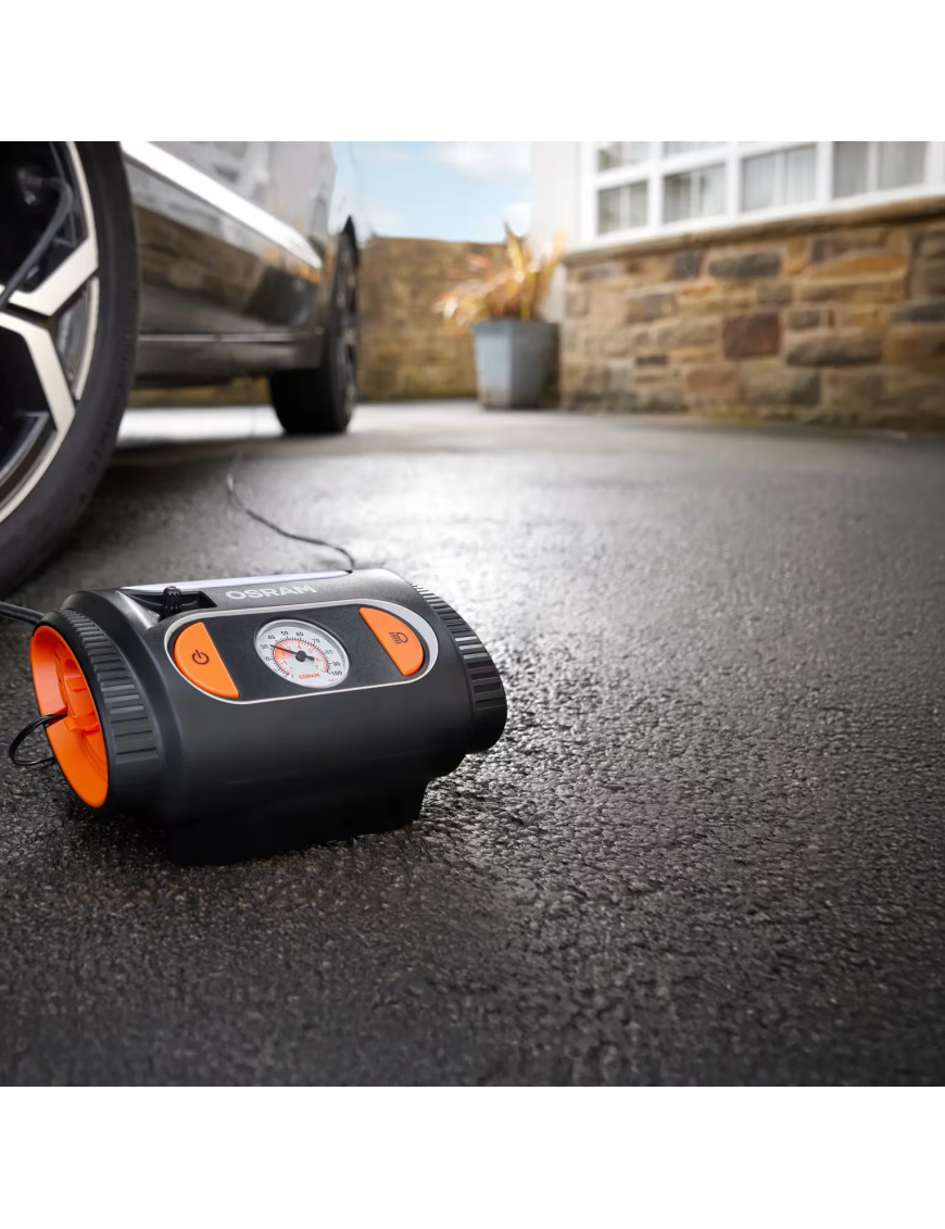 OSRAM TYREinflate 2110 – 12 V tyre inflator, 6.9 bar, analogue gauge