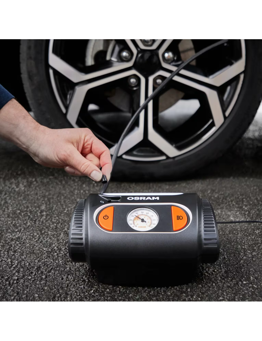 OSRAM TYREinflate 2110 – 12 V tyre inflator, 6.9 bar, analogue gauge