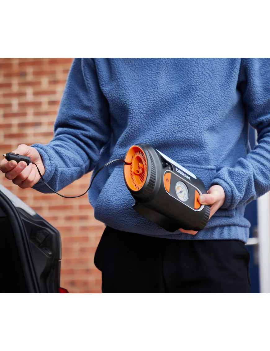 OSRAM TYREinflate 2110 – 12 V tyre inflator, 6.9 bar, analogue gauge