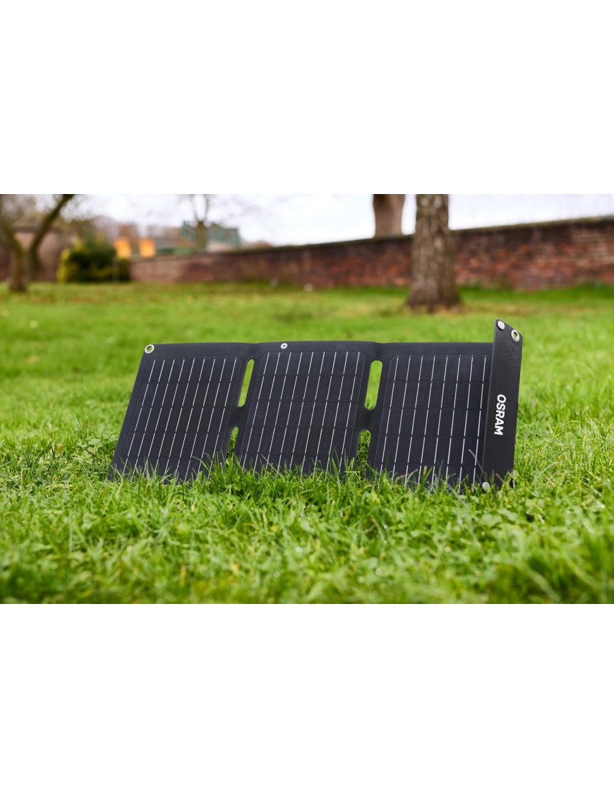 OSRAM BATTERYcharge SOLAR OFSP20 – Foldable 20W Solar Panel, USB-C/USB-A, IP65