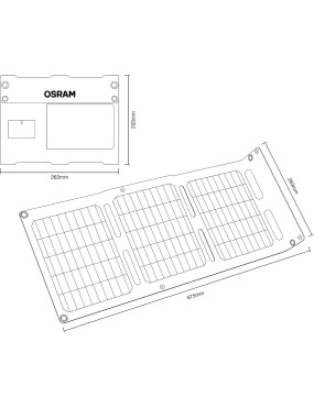 OSRAM BATTERYcharge SOLAR OFSP20 – Foldable 20W Solar Panel, USB-C/USB-A, IP65
