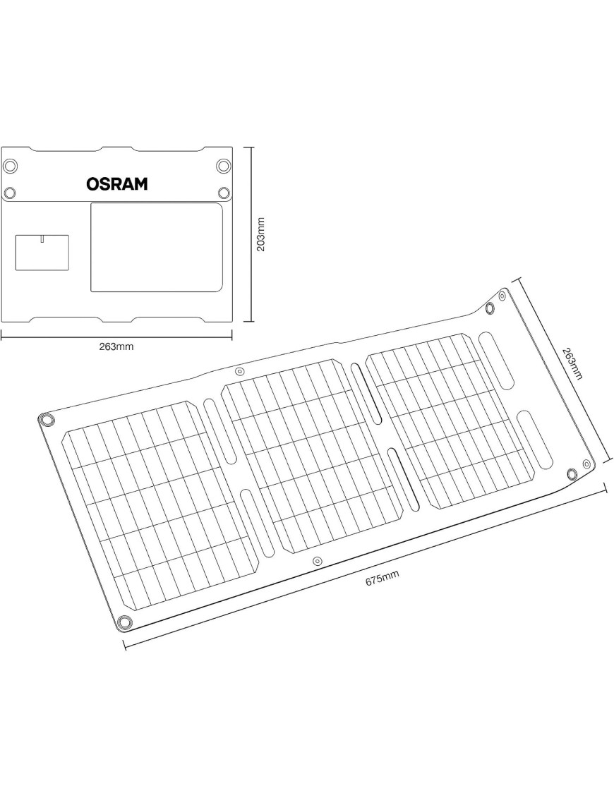 OSRAM BATTERYcharge SOLAR OFSP20 – Foldable 20W Solar Panel, USB-C/USB-A, IP65