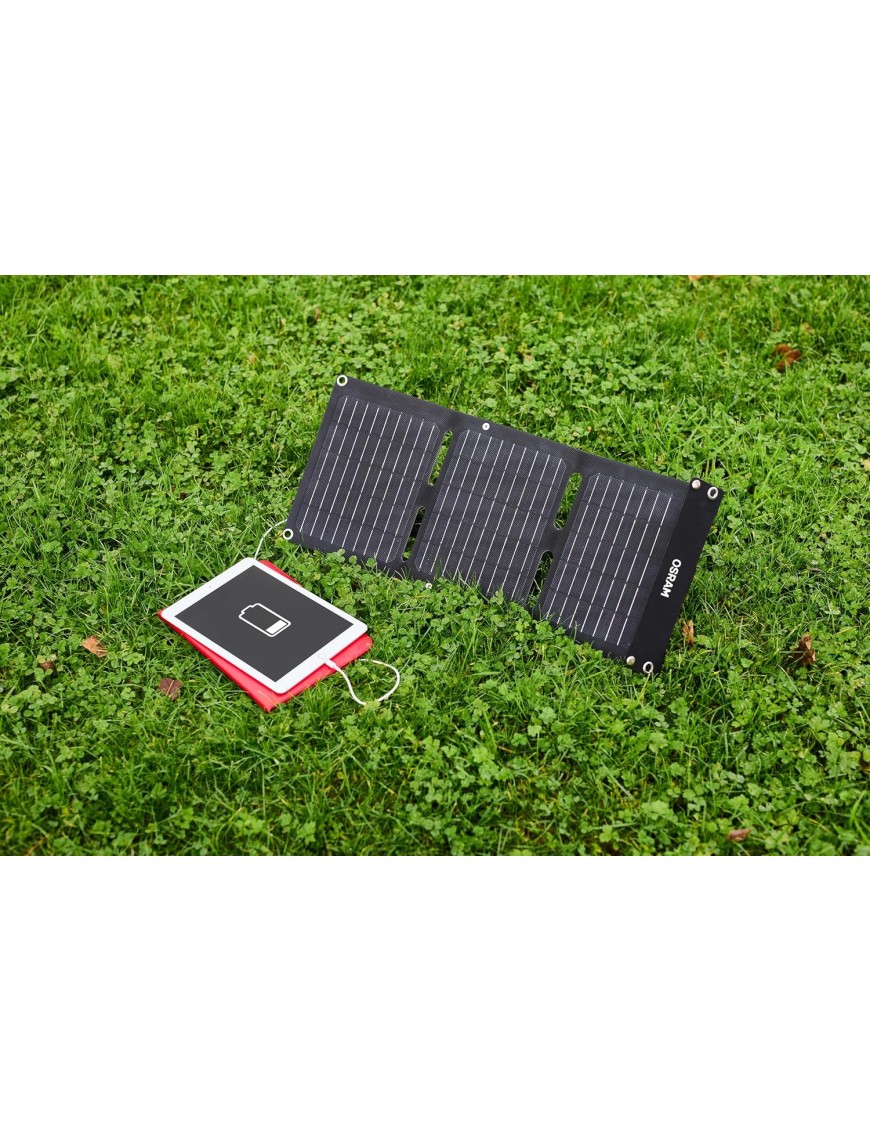 OSRAM BATTERYcharge SOLAR OFSP20 – Foldable 20W Solar Panel, USB-C/USB-A, IP65