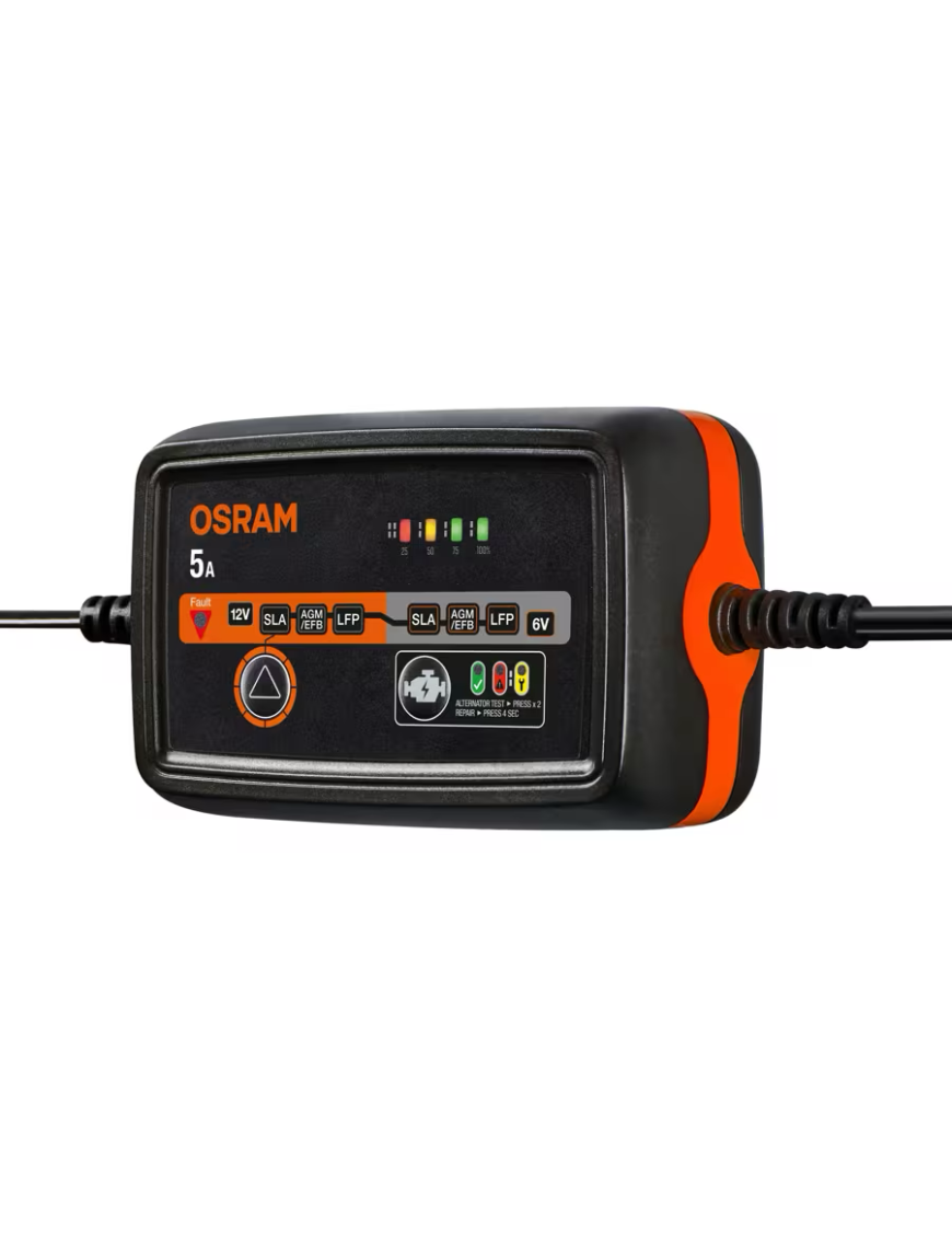 OSRAM BATTERYcharge 1005 – 5 A Smart Battery Charger, 6/12 V, 4–120 Ah