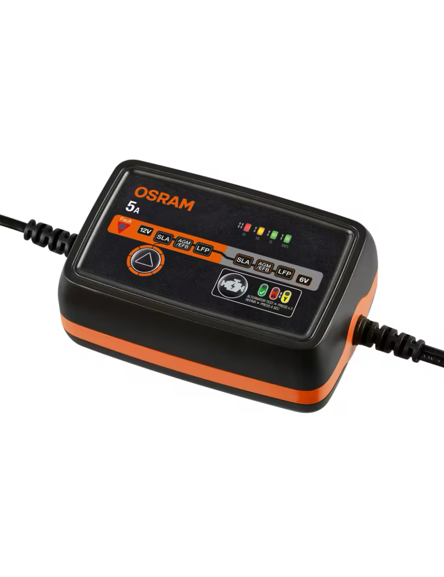 OSRAM BATTERYcharge 1005 – 5 A Smart Battery Charger, 6/12 V, 4–120 Ah