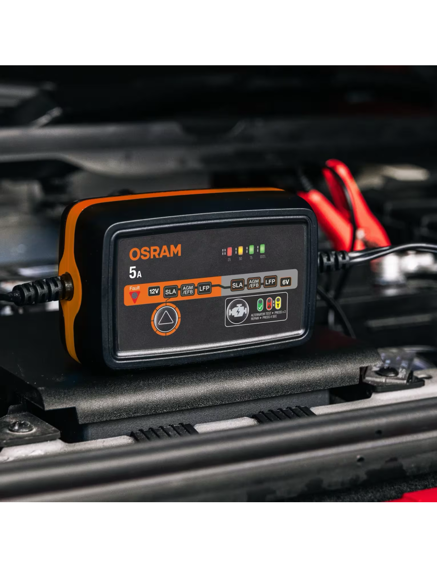 OSRAM BATTERYcharge 1005 – 5 A Smart Battery Charger, 6/12 V, 4–120 Ah