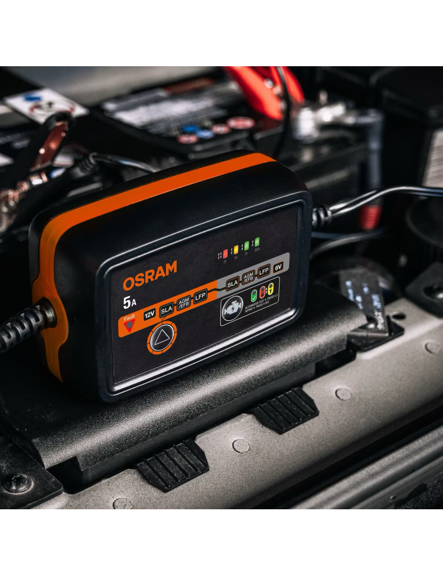 OSRAM BATTERYcharge 1005 – 5 A Smart Battery Charger, 6/12 V, 4–120 Ah