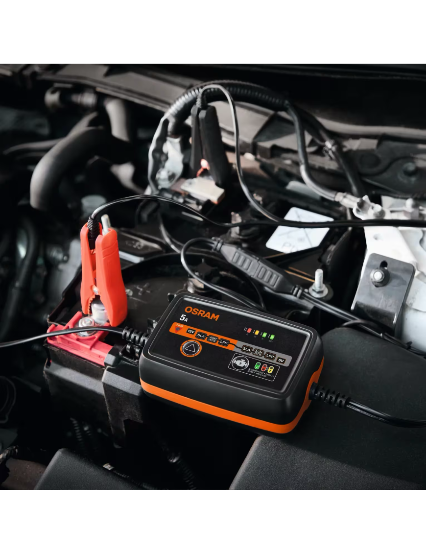 OSRAM BATTERYcharge 1005 – 5 A Smart Battery Charger, 6/12 V, 4–120 Ah