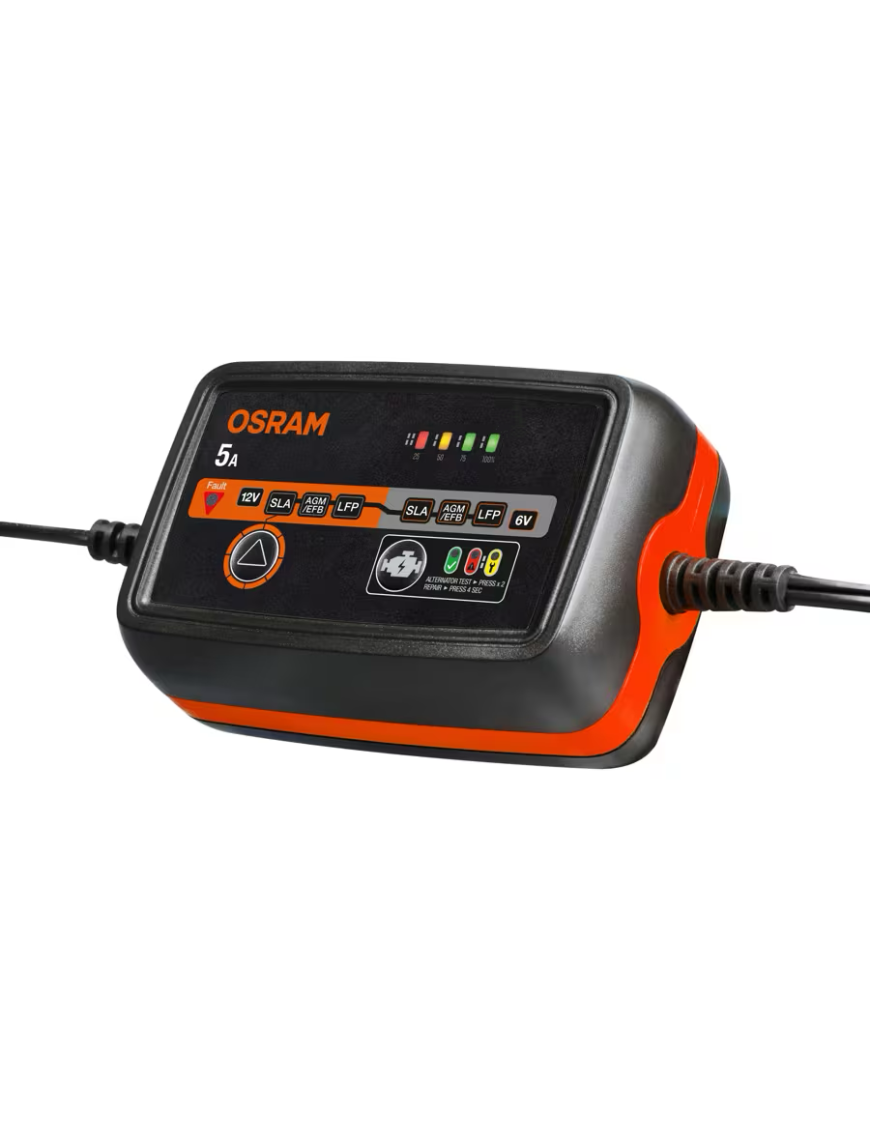 OSRAM BATTERYcharge 1005 – 5 A Smart Battery Charger, 6/12 V, 4–120 Ah