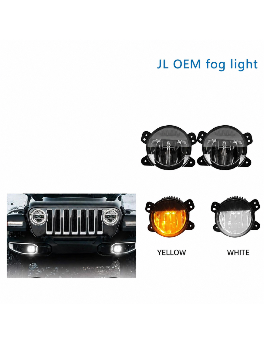 TXSK JL E006Y – yellow LED bumper lamps for Jeep Wrangler JL/JK, 30 W