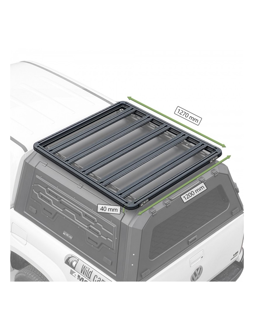WildCamp HTP001 – aluminium hardtop roof platform for pickups, 1270 × 1200 mm