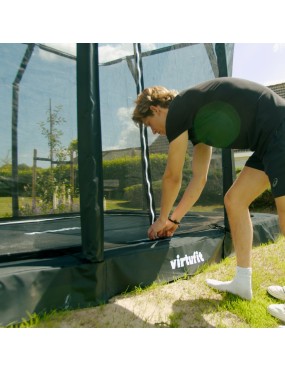 VIRTUFIT TRAMPOLINA OGRODOWA DO WKOPANIA 213 x 305 CM Z SIATKĄ