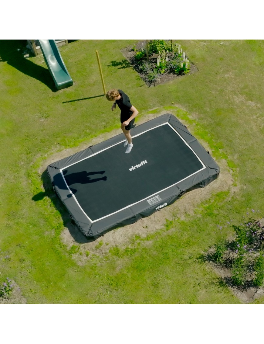 VIRTUFIT TRAMPOLINA OGRODOWA DO WKOPANIA 183 x 274 CM Z SIATKĄ