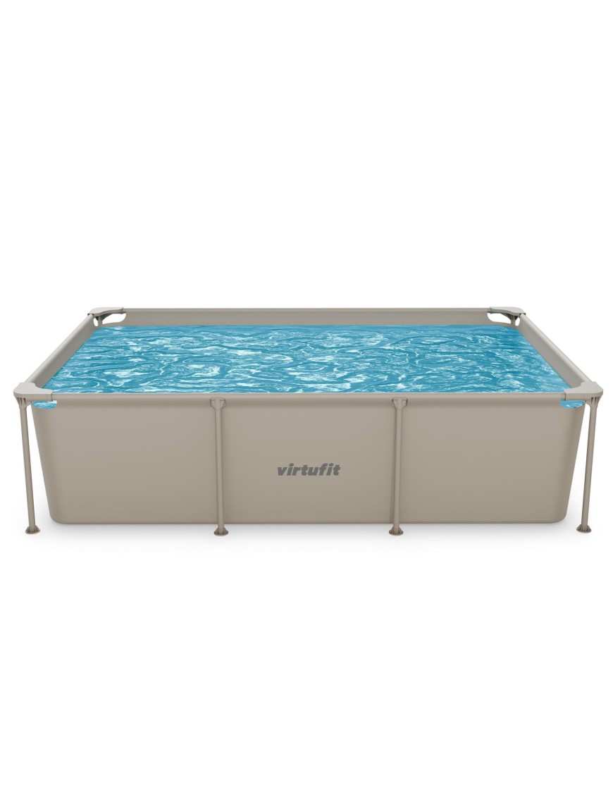 VIRTUFIT PROSTOKĄTNY BASEN 260 x 180 CM Z POMPĄ FILTRUJĄCĄ BEŻOWY