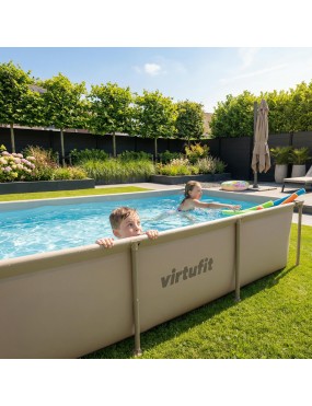 VIRTUFIT PROSTOKĄTNY BASEN 260 x 180 CM Z POMPĄ FILTRUJĄCĄ BEŻOWY