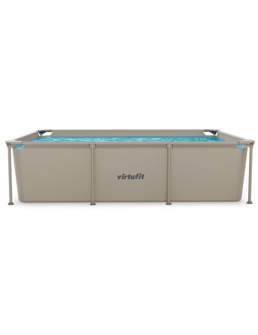 VIRTUFIT PROSTOKĄTNY BASEN 260 x 180 CM Z POMPĄ FILTRUJĄCĄ BEŻOWY