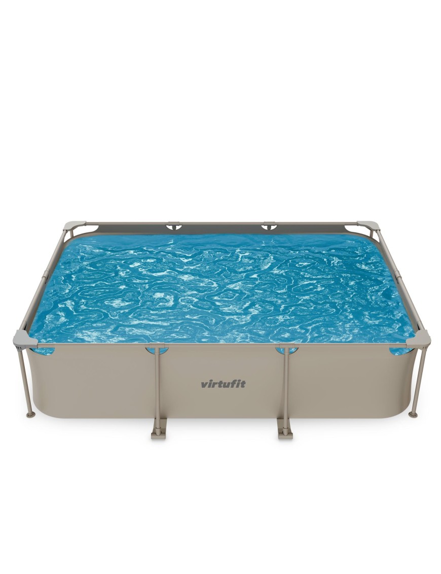 VIRTUFIT PROSTOKĄTNY BASEN 300 x 210 CM Z POMPĄ FILTRUJĄCĄ BEŻOWY