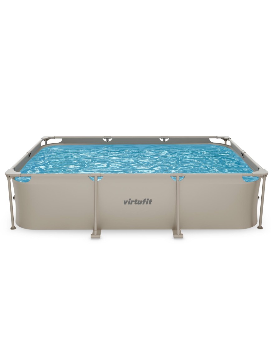 VIRTUFIT PROSTOKĄTNY BASEN 300 x 210 CM Z POMPĄ FILTRUJĄCĄ BEŻOWY