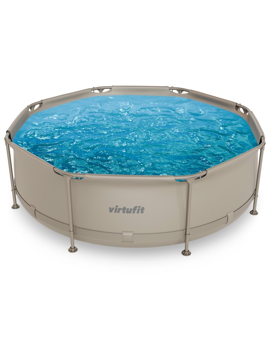 VIRTUFIT OKRĄGŁY BASEN 244 CM Z POMPĄ FILTRUJĄCĄ BEŻOWY