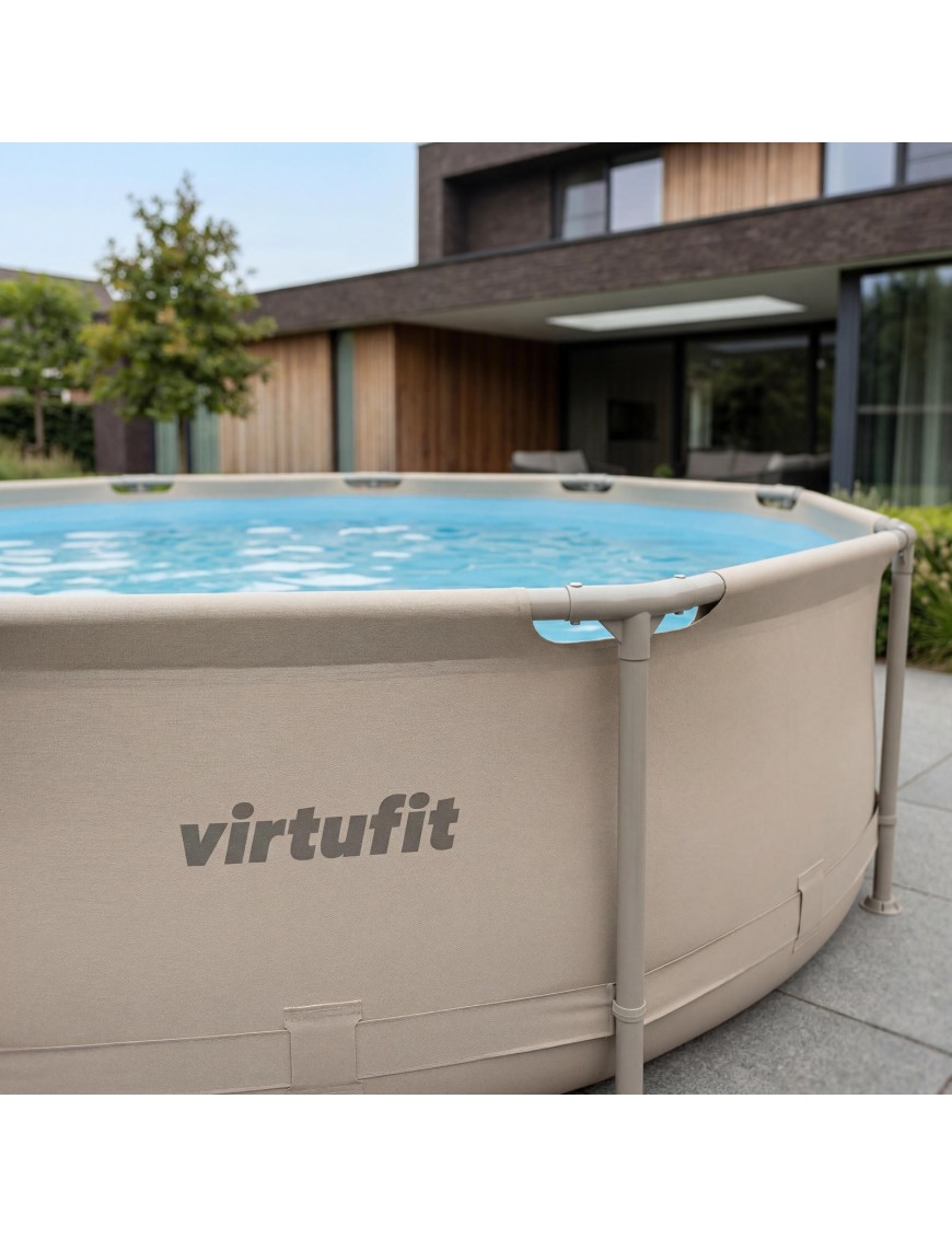 VIRTUFIT OKRĄGŁY BASEN 244 CM Z POMPĄ FILTRUJĄCĄ BEŻOWY