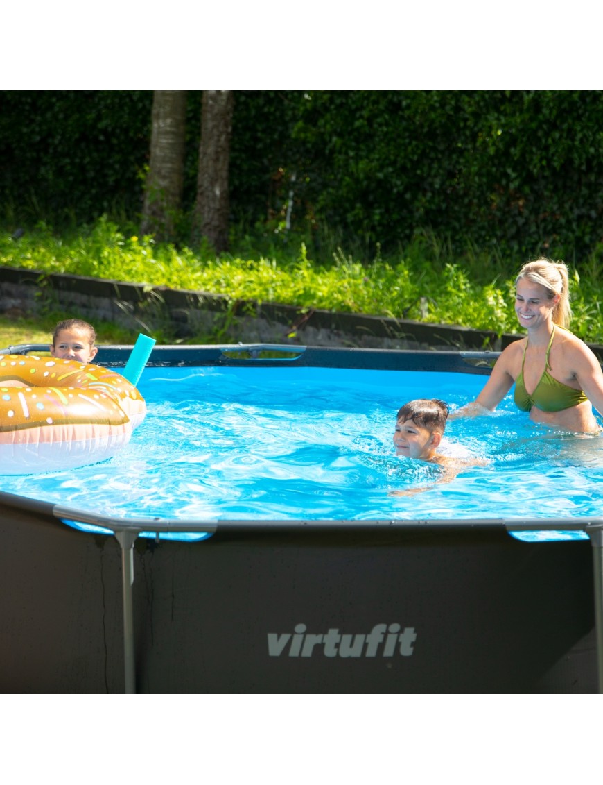 VIRTUFIT OKRĄGŁY BASEN 305 CM Z POMPĄ FILTRUJĄCĄ ANTRACYTOWY