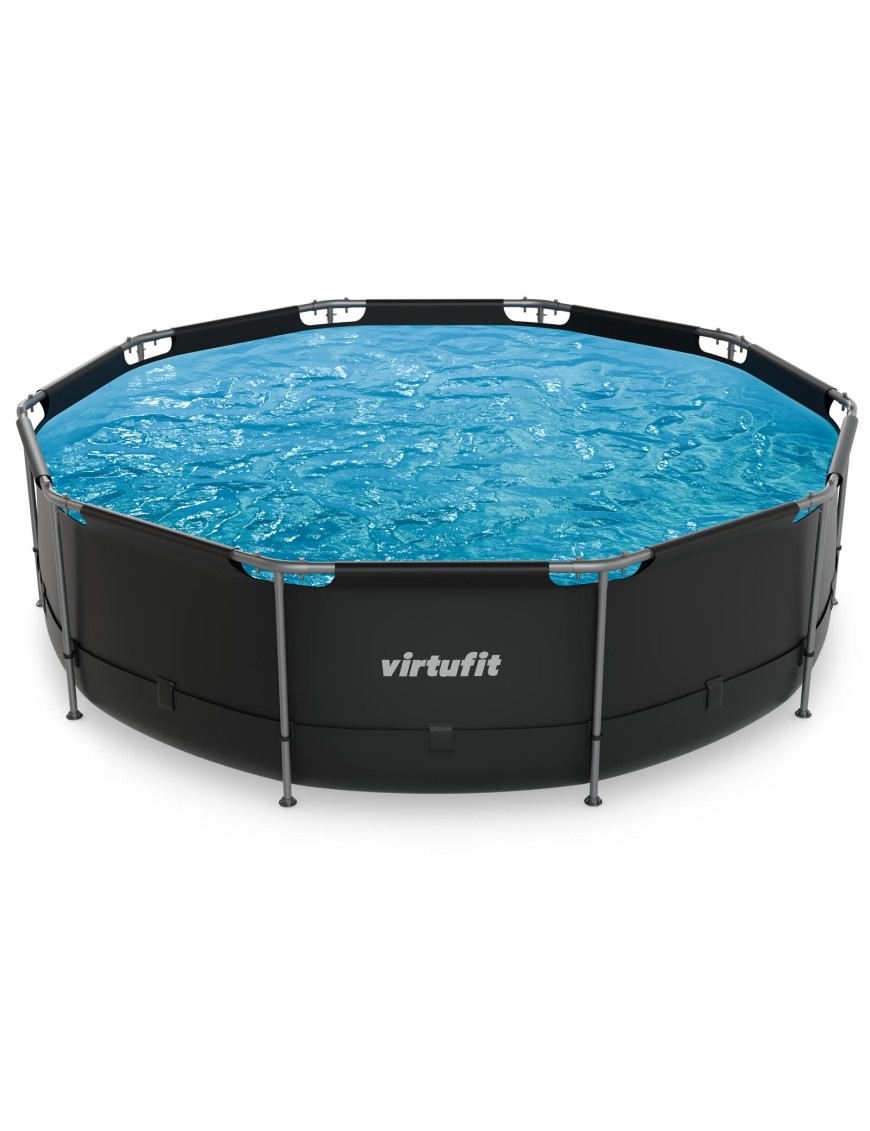 VIRTUFIT OKRĄGŁY BASEN 366 CM Z POMPĄ FILTRUJĄCĄ ANTRACYTOWY