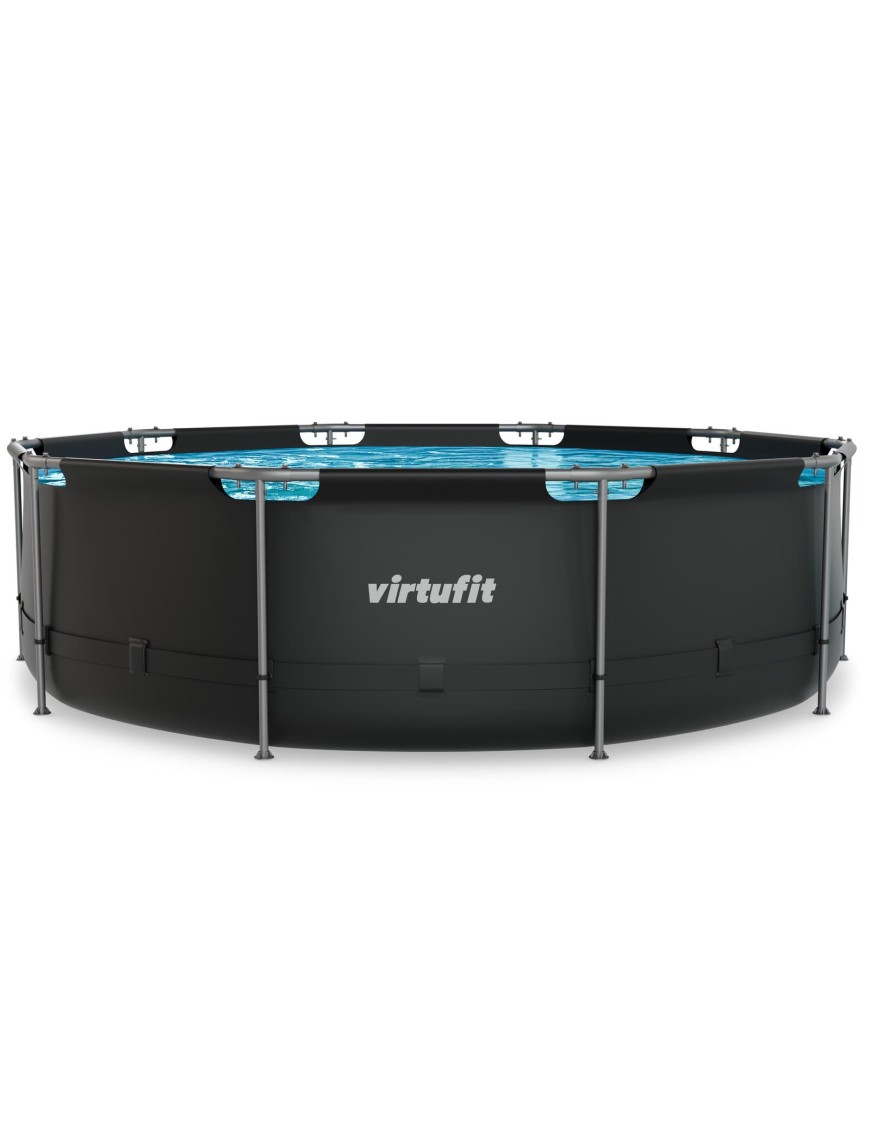 VIRTUFIT OKRĄGŁY BASEN 366 CM Z POMPĄ FILTRUJĄCĄ ANTRACYTOWY