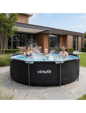 VIRTUFIT OKRĄGŁY BASEN 366 CM Z POMPĄ FILTRUJĄCĄ ANTRACYTOWY