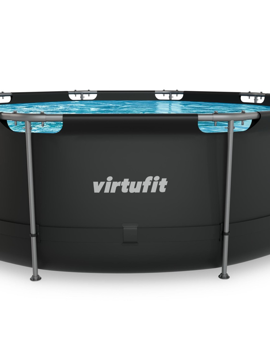 VIRTUFIT OKRĄGŁY BASEN 366 CM Z POMPĄ FILTRUJĄCĄ ANTRACYTOWY