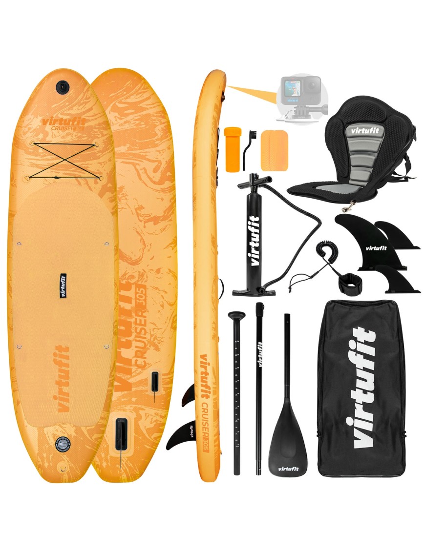 VIRTUFIT DESKA SUP CRUISER 305 Z SIEDZISKIEM I AKCESORIAMI POMARAŃCZOWY