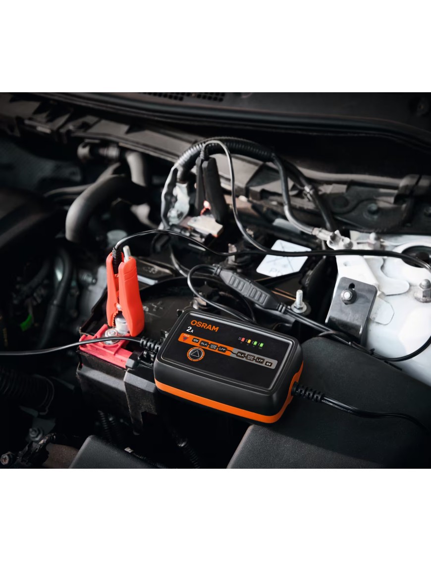 OSRAM BATTERYcharge 1002 – Smart 6/12 V Battery Charger, 2 A, IP65