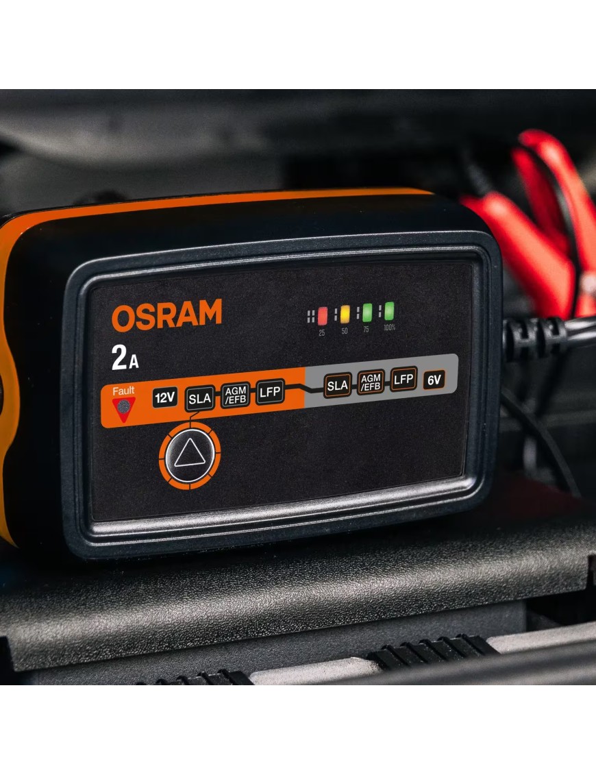 OSRAM BATTERYcharge 1002 – Smart 6/12 V Battery Charger, 2 A, IP65