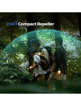FLEXTAIL TINY REPELLER S – 2-in-1 Mosquito Repeller & 400 lm Camp Light, Green, No Mats