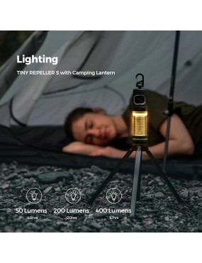 FLEXTAIL TINY REPELLER S – 2-in-1 Mosquito Repeller & 400 lm Camp Light, Green, No Mats