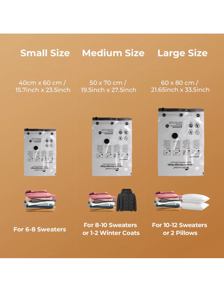 FLEXTAIL Vacuum Storage Bags M – 50 × 70 cm, 4-Pack