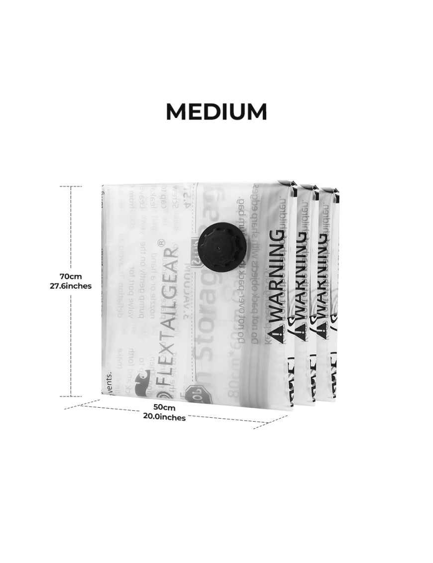 FLEXTAIL Vacuum Storage Bags M – 50 × 70 cm, 4-Pack