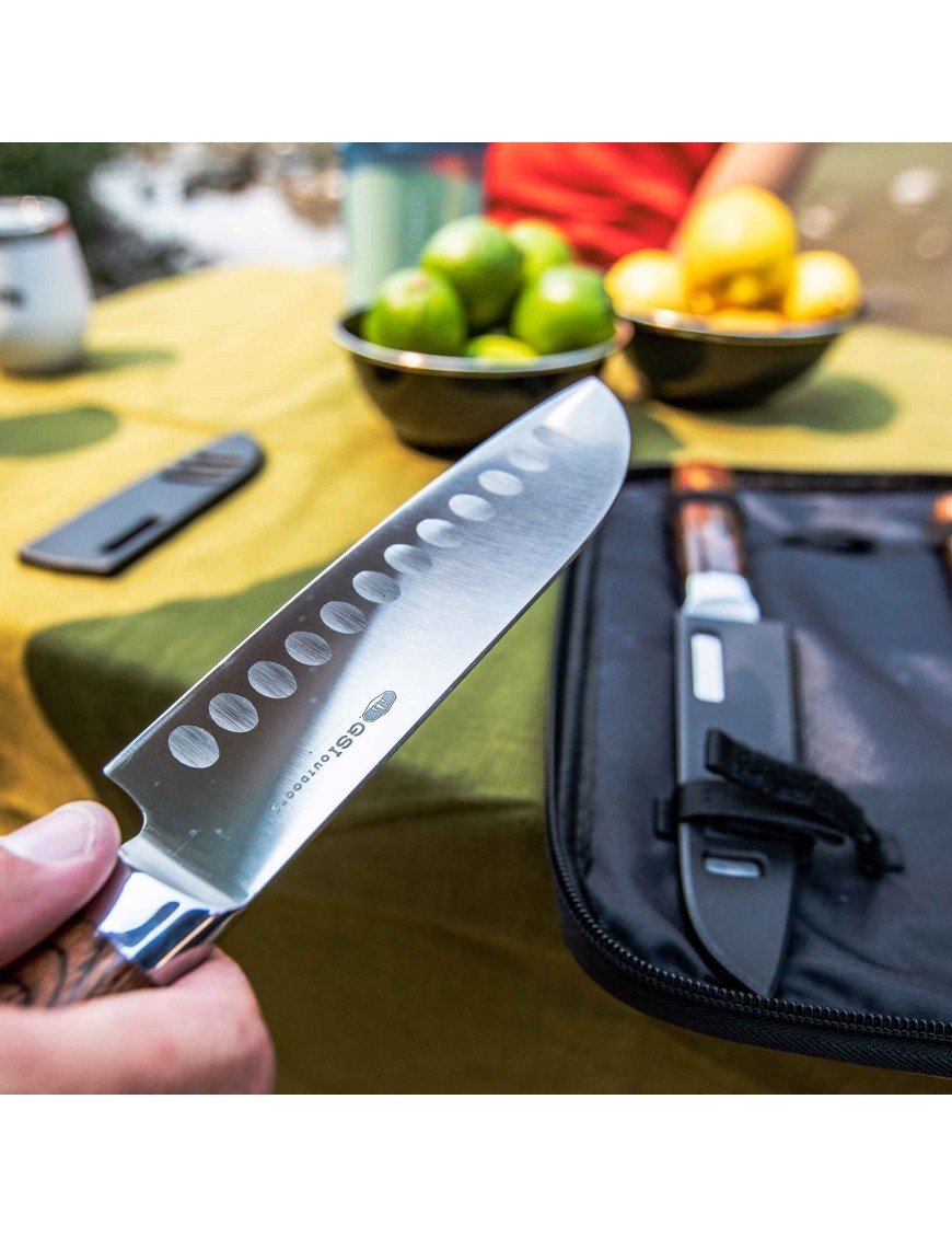 GSI Outdoors RAKAU Knife Set – 3-Piece Camping Knife Set with Board and Case