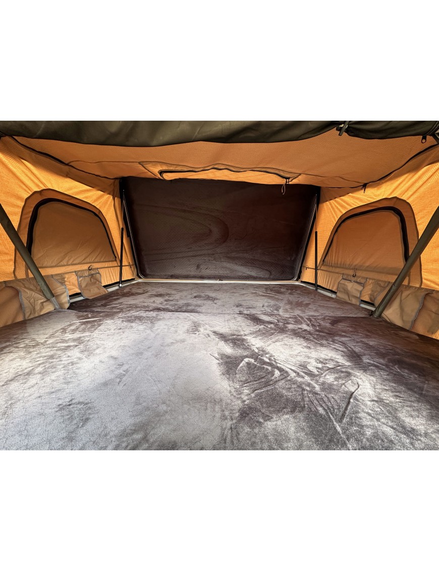 Escape VARIO 210 – hard-shell rooftop tent for 4–5 people, sand, white shell