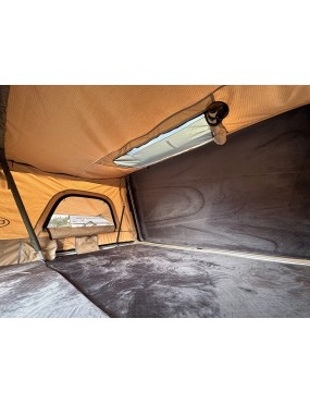 Escape VARIO 210 – hard-shell rooftop tent for 4–5 people, sand, white shell